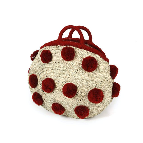 Palm leaf Bag with PomPom's