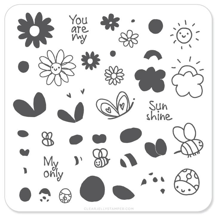 Save the Bees! (CjS-68) - Nail Stamping Plate