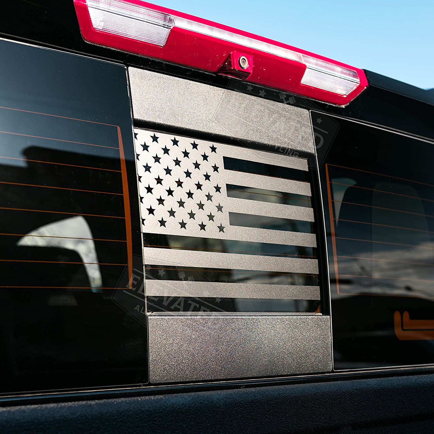 Chevy / GMC Silverado / Sierra Back Middle Window American Flag Decal