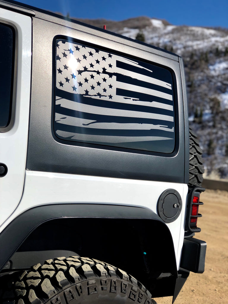 Jeep Wrangler JK American flag decal 2011-2018 (Drivers Side Only) |  Elevated Auto Styling