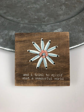 Wonderful World Stitched Block Magnet