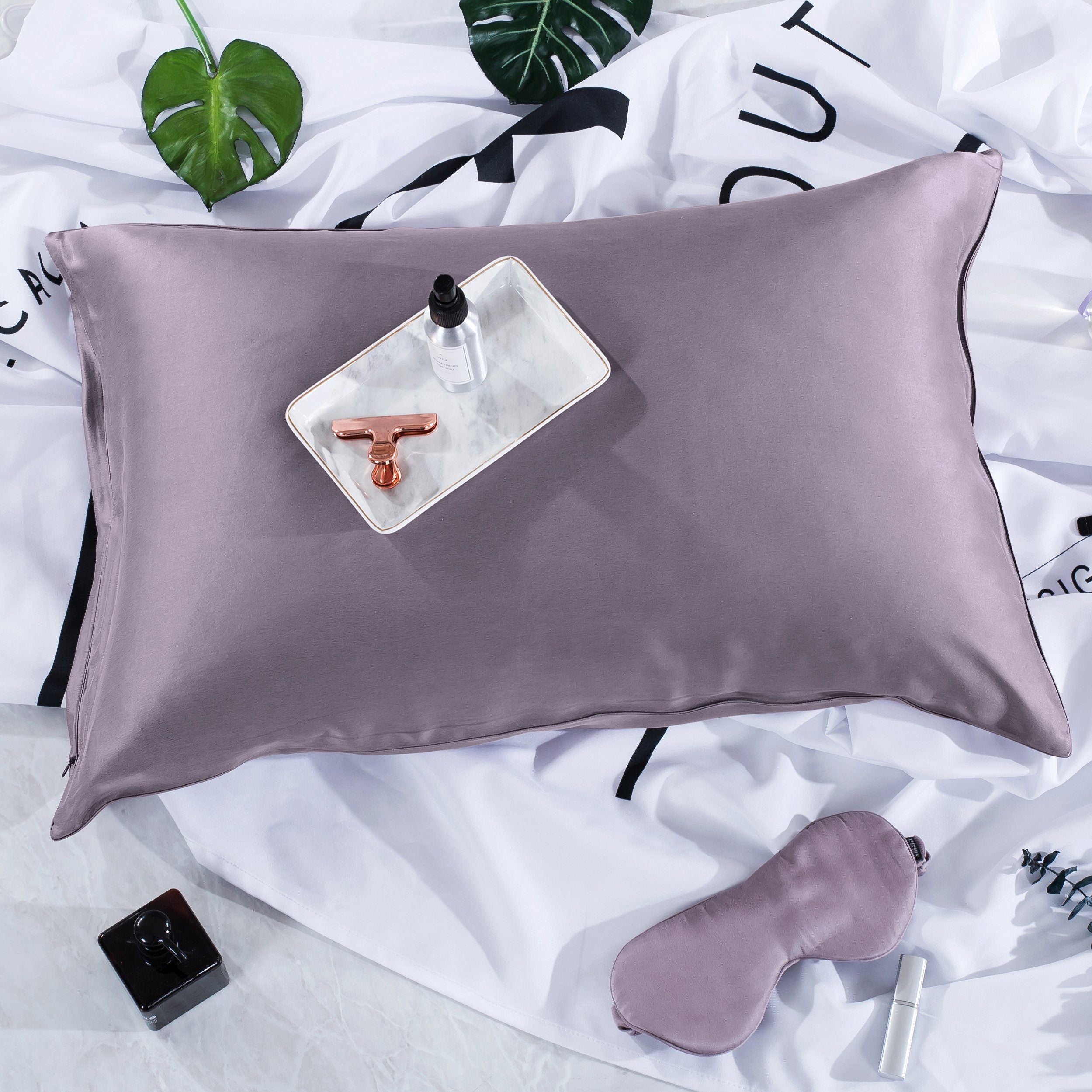 silk pillowcase and eye mask