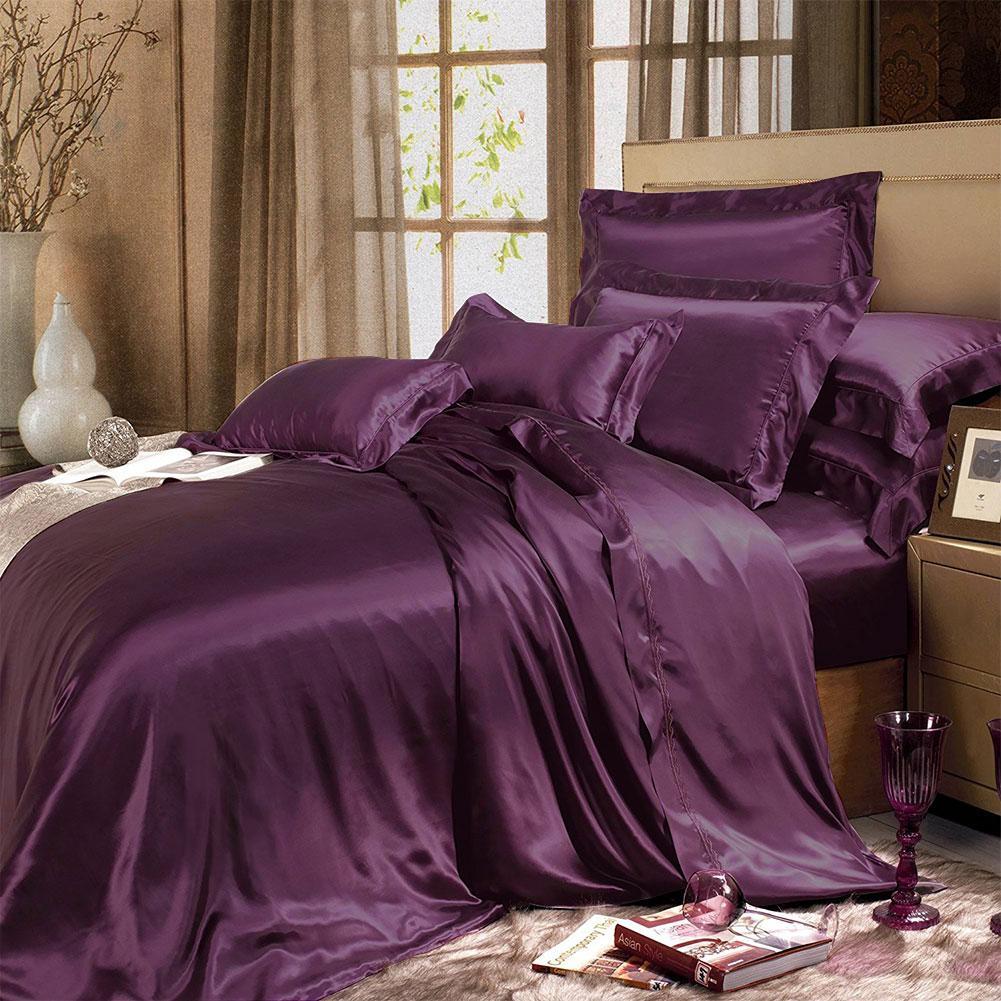 Classic 19 Momme Mulberry Silk Sheets Sets Duvet Cover Set Dark
