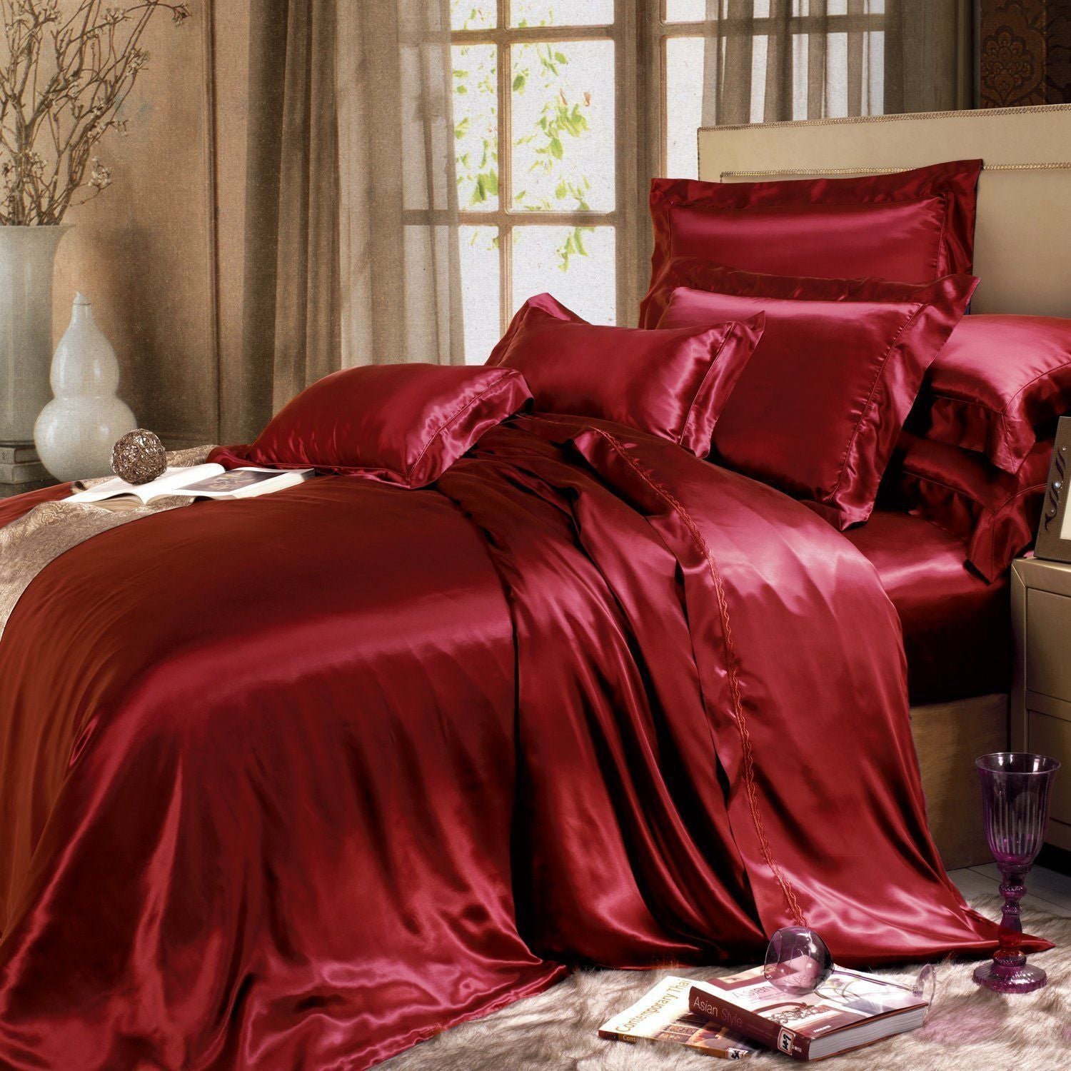 silk sheets queen set