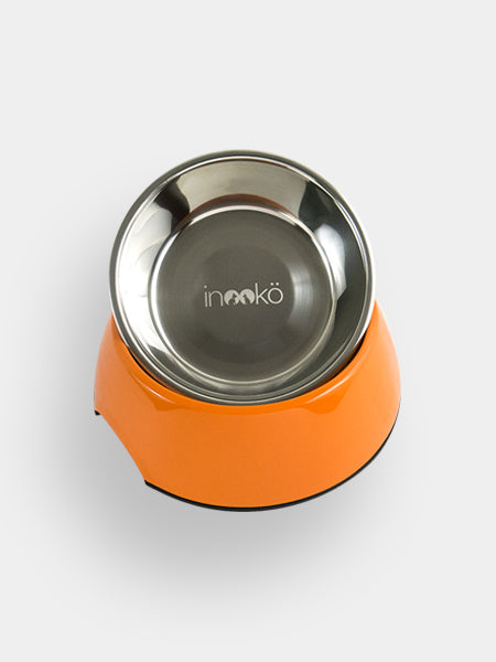 Gamelle Pour Chien Et Chat Anti Derapante Orange Inooko