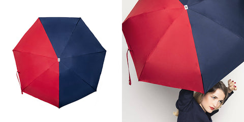 Bicolour micro-umbrella – EMILE – navy blue & red