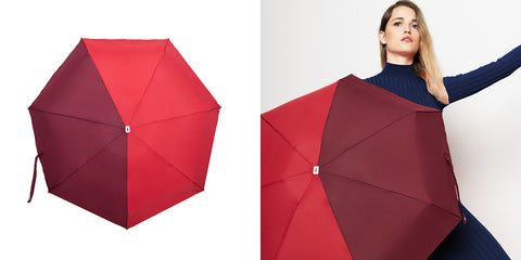 Bicolour micro-umbrella – JULES – red & burgundy