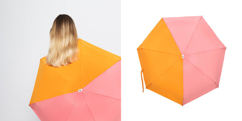 Bicolour micro-umbrella – JOSEPHINE – pink & orange