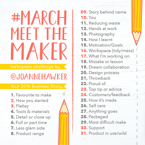 March Meet The Maker Instagram Challenge für kleine Label die von Hand produzieren