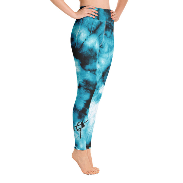 Blue Ice Tie Dye Yoga Leggings