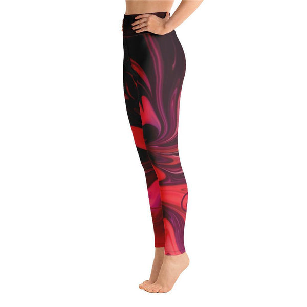 Magenta Marble Yoga Leggings - akitabandoutarou.