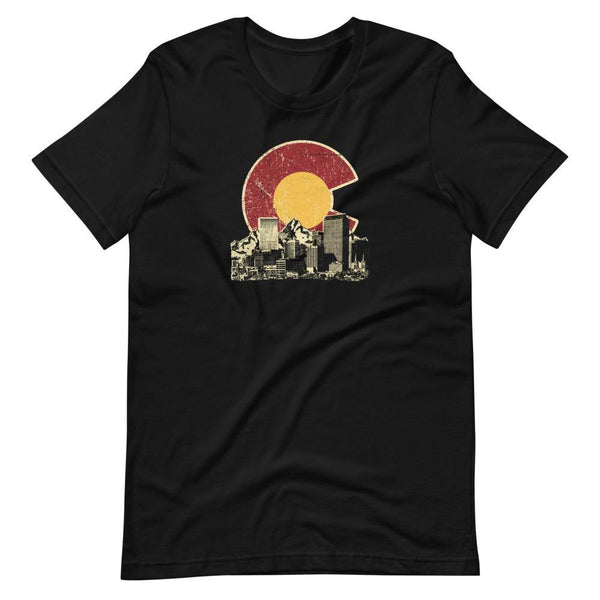 Colorado Skyline Etching Unisex Tee - akitabandoutarou.