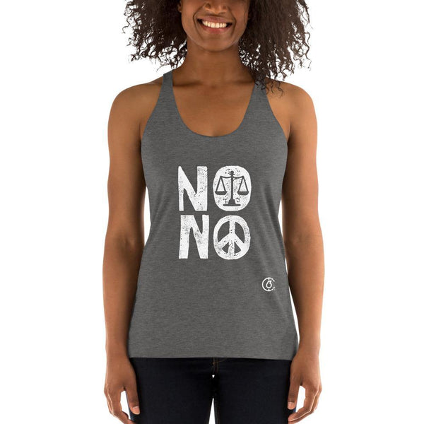 NO JUSTICE NO PEACE Womens Racerback Tank - akitabandoutarou.