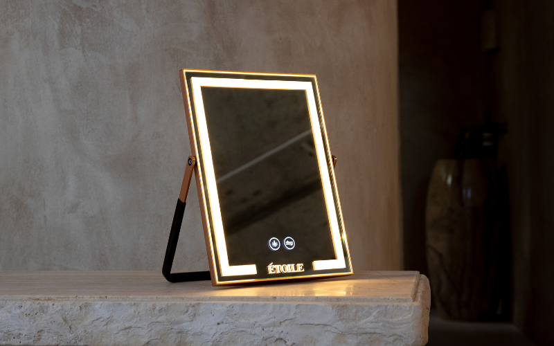 Tight on space? Opt for a portable piece like our GLWTRTTR travel mirror