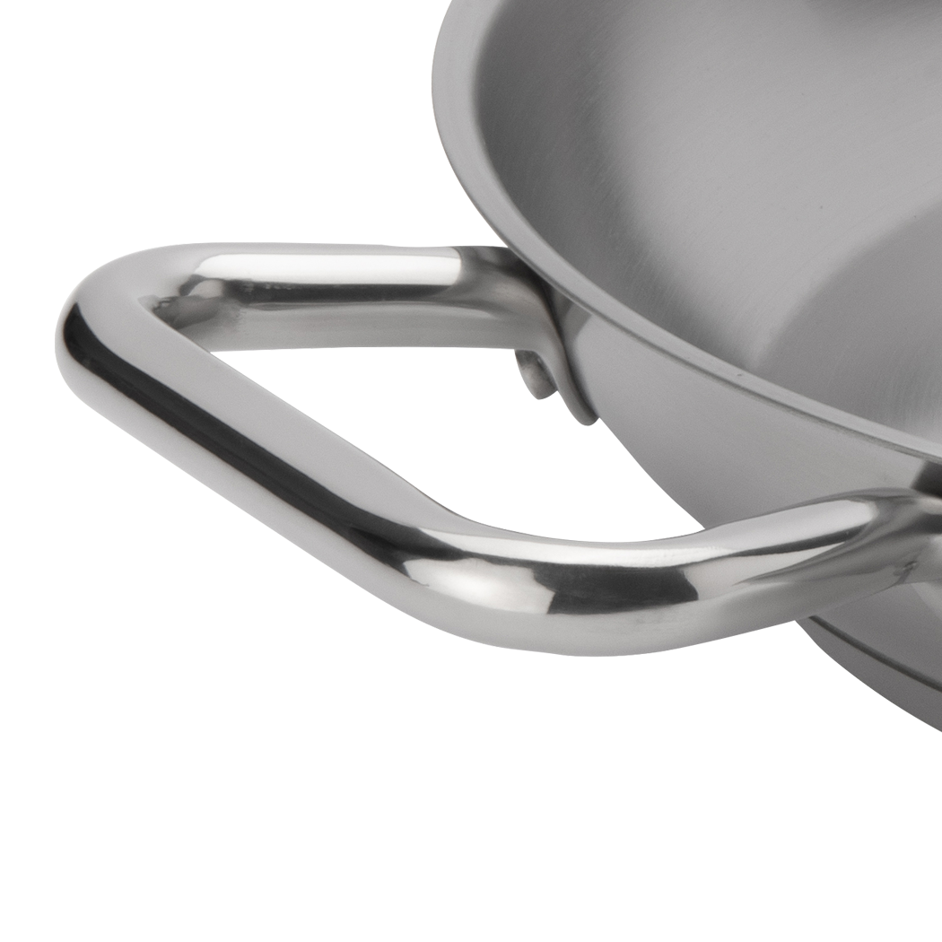 Stainless Steel Fry Pan with Helper Handle Brownefoodservice