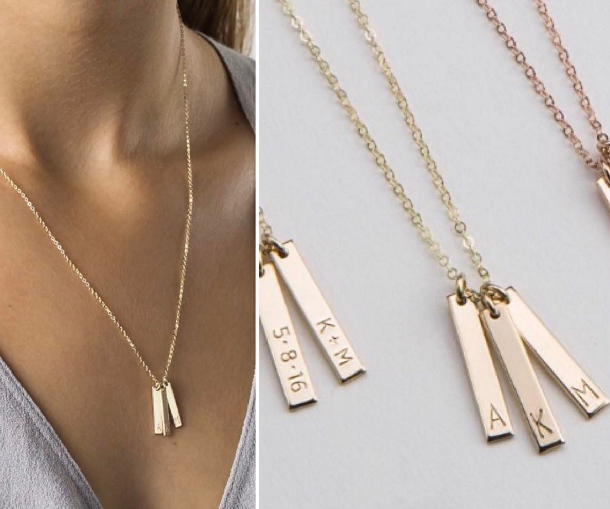 dainty vertical bar necklace