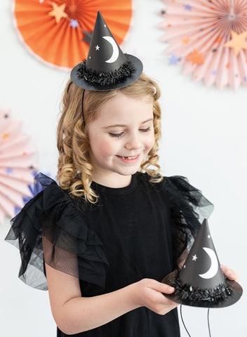 mini black witches party hat