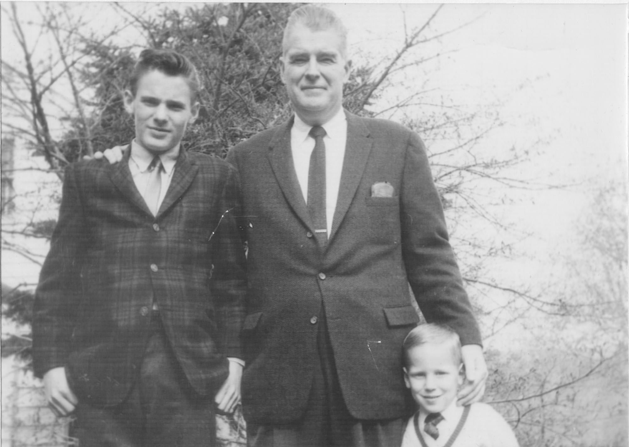 Me, my dad, and my brother John when I was about four years old