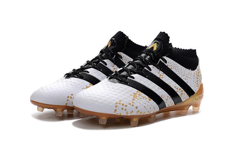Adidas Ace 16 1 Primeknit Fg Ag Soccer Shoes White Black Gold Metallic