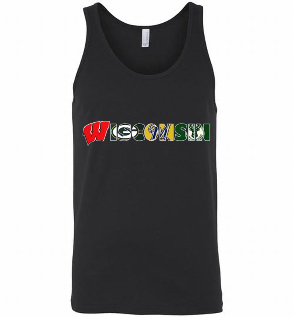 Wisconsin Green Bay Packers And Michigan And Milwaukee Bucks Tank Shirts