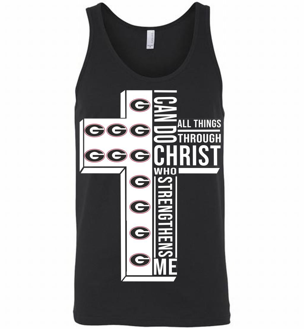 Georgia Athletics I Can Do All Things Through Christ Who Strengthens Me Tank Shirts