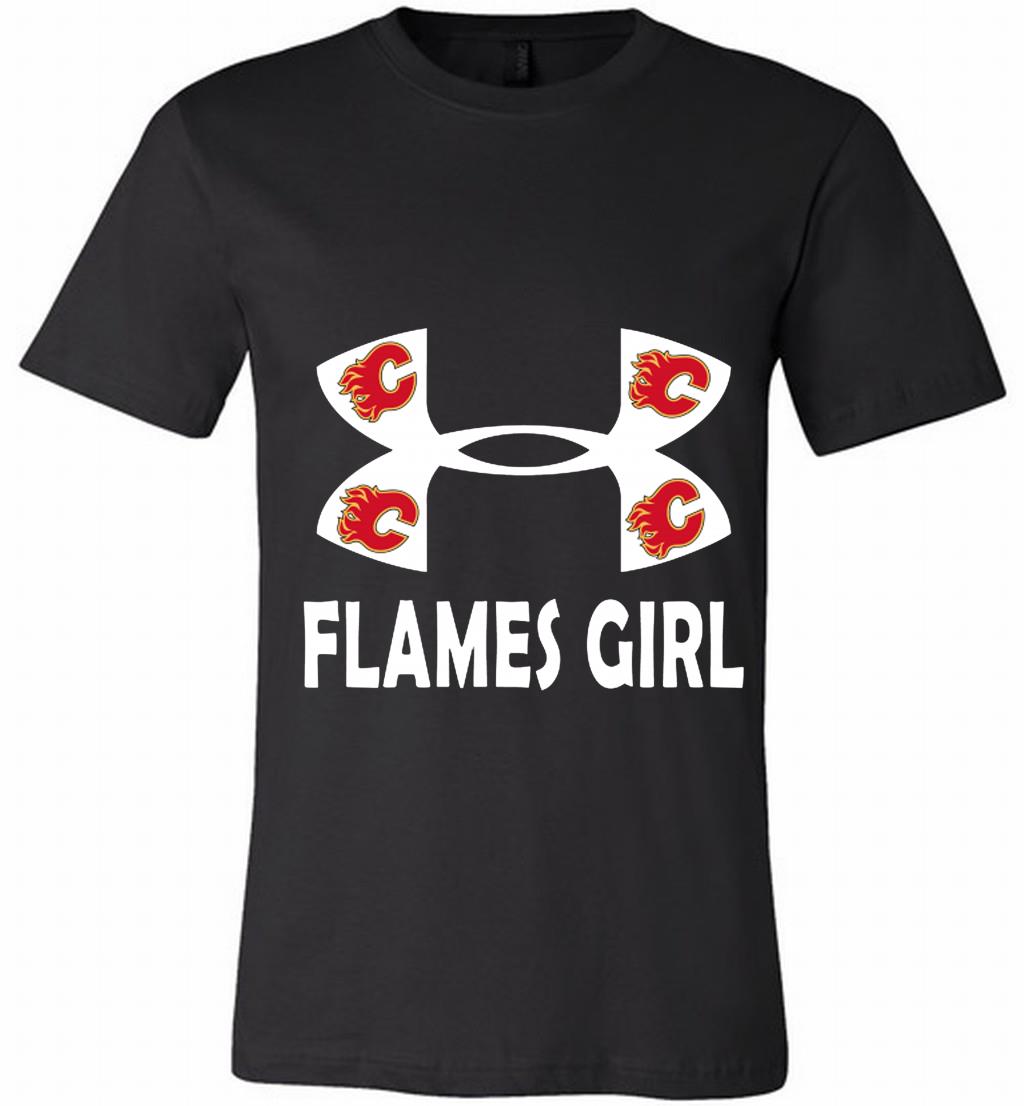 Calgary Flames Girl Hockey Canvas Usa Shirts