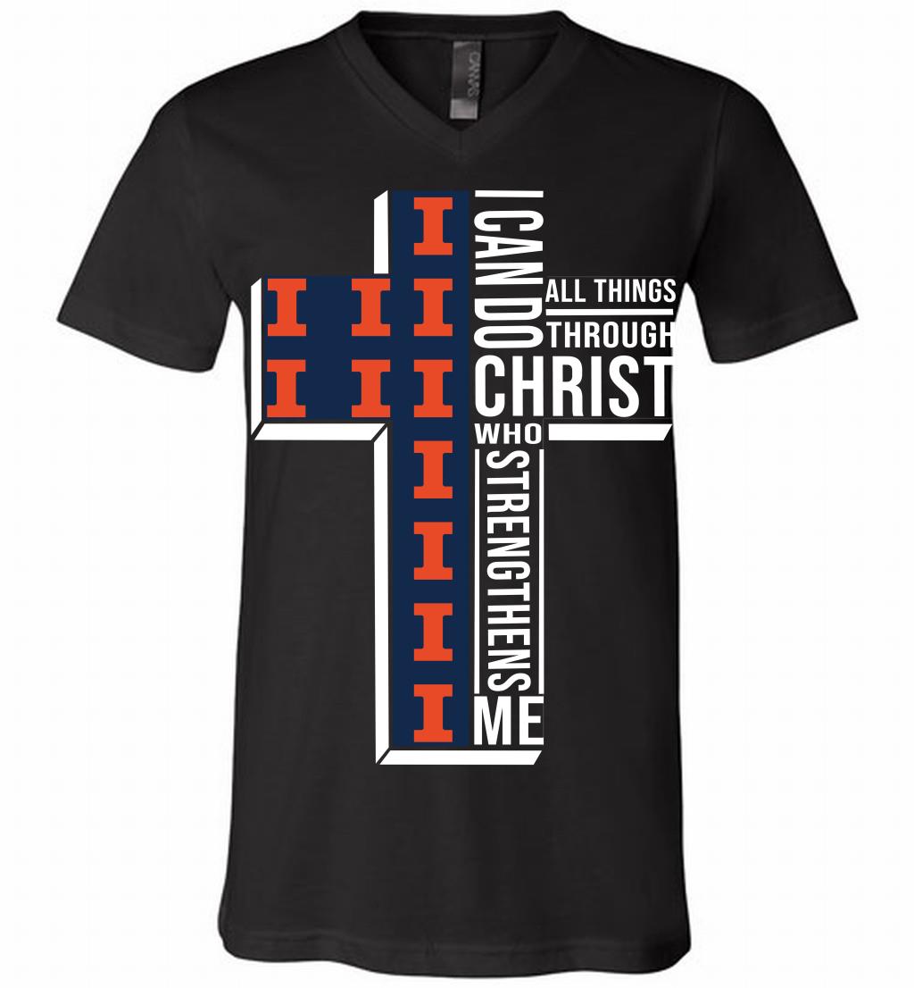Illinois Fighting Illini I Can Do All Things Through Christ Who Strengthens Me T Shirt