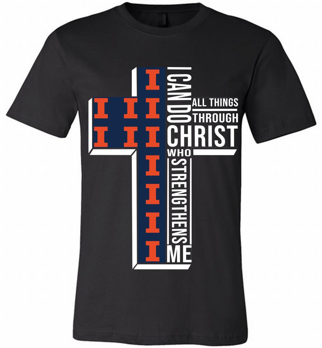 Illinois Fighting Illini I Can Do All Things Through Christ Who Strengthens Me Canvas Usa Shirts