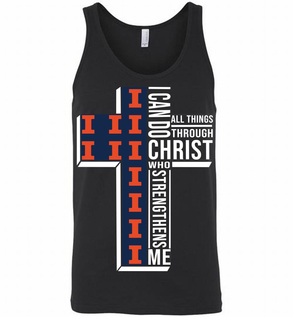 Illinois Fighting Illini I Can Do All Things Through Christ Who Strengthens Me Tank Shirts