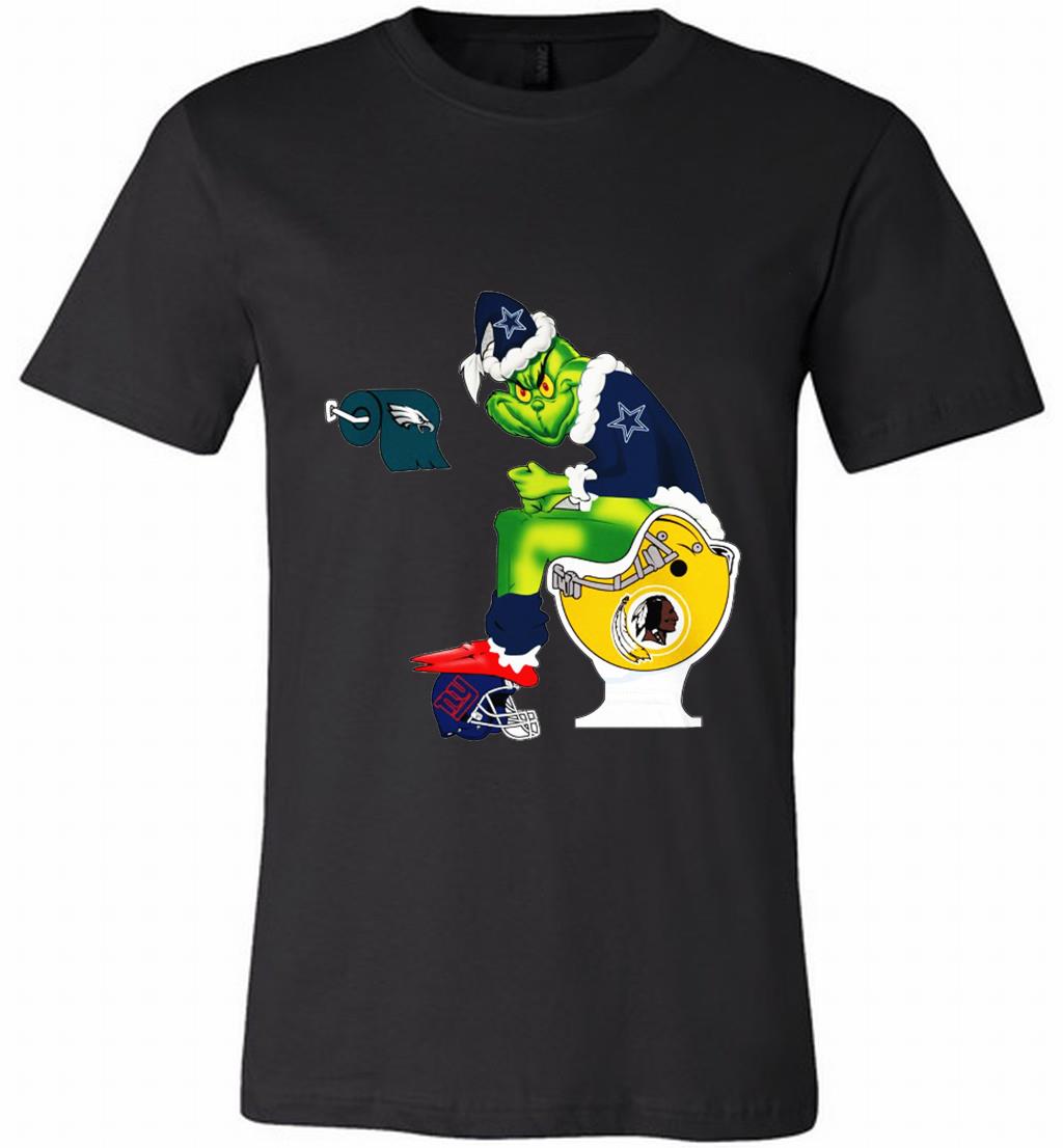 New York Giants Grinch Toilet Dallas Cow Canvas Usa Shirts