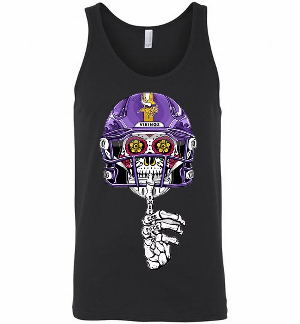 Minnesota Vikings Skull Shut The Fuck Up Tank Shirts