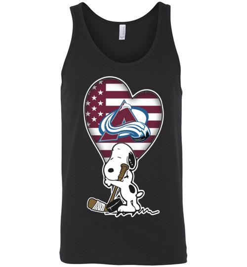 Colorado Avalanche Snoopy Hockey Sports Tank Shirts