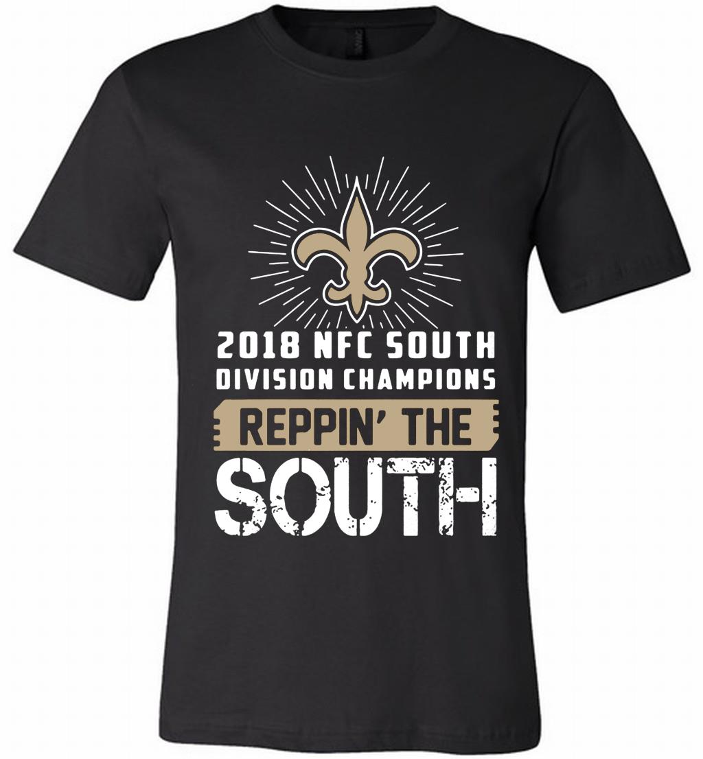 2018 Nfc South Division Champions Reppinâ™ The South New Orleans Saints Canvas Usa Shirts