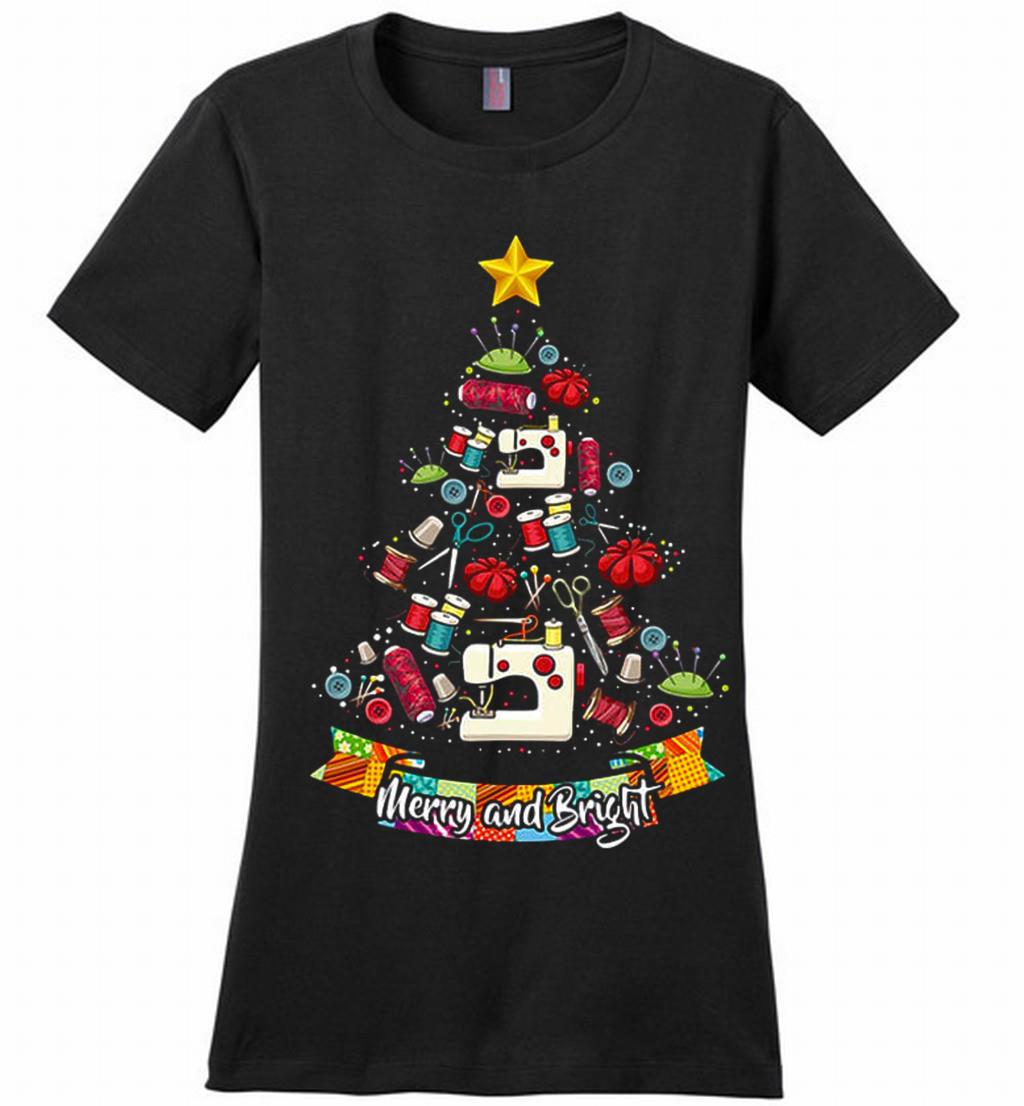 Sewing Tools Christmas Tree Merry And Bright Perfect Shirts