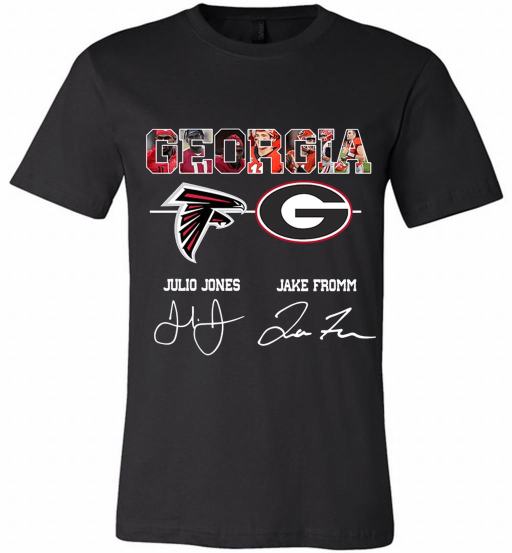 Georgia Julio Jones Jake Fromm Signature Canvas Usa Shirts