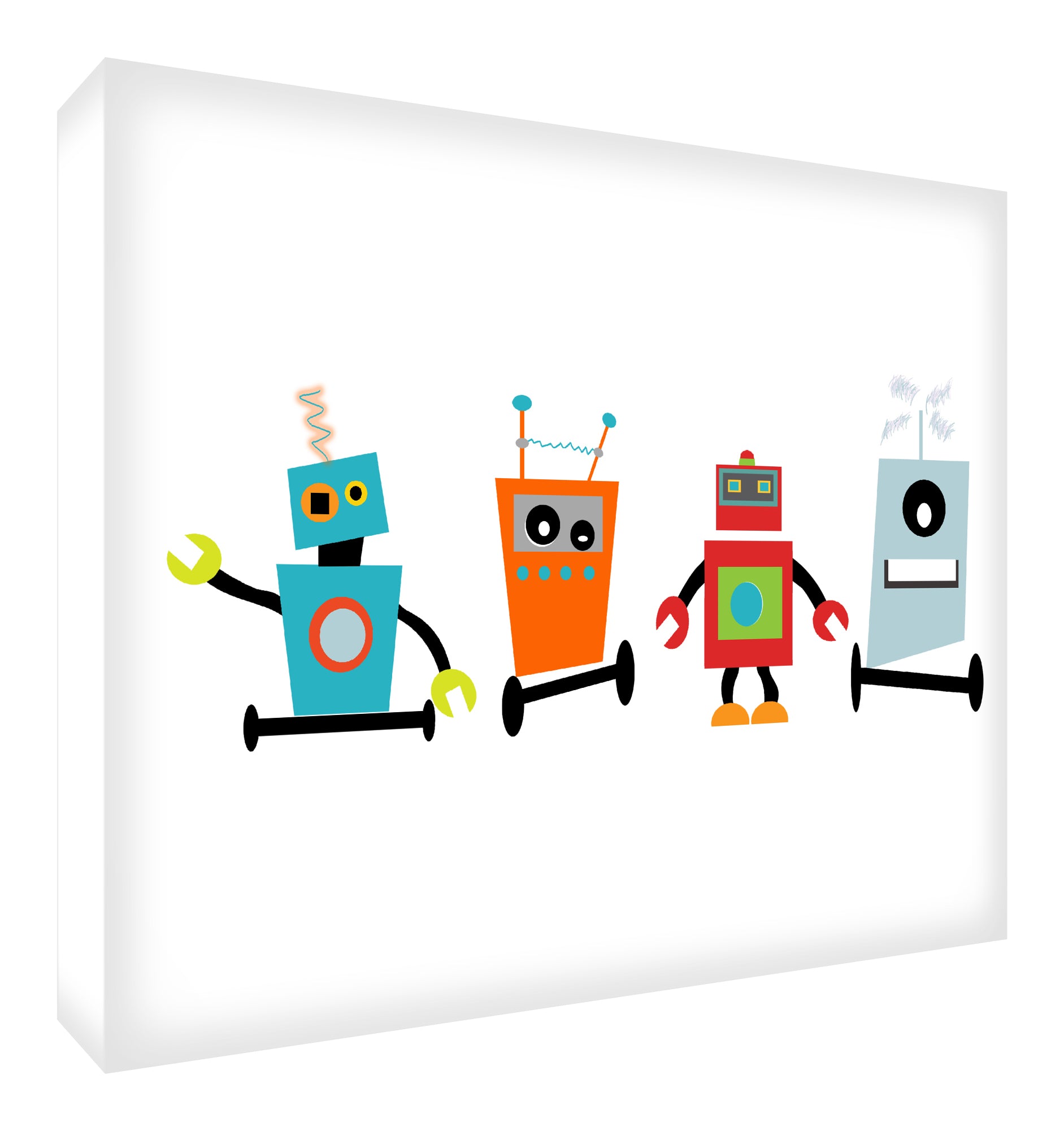 Playroom Wall Art Boys Room Wall Art Canvas Prints Robots Www Littlehelper Co Uk