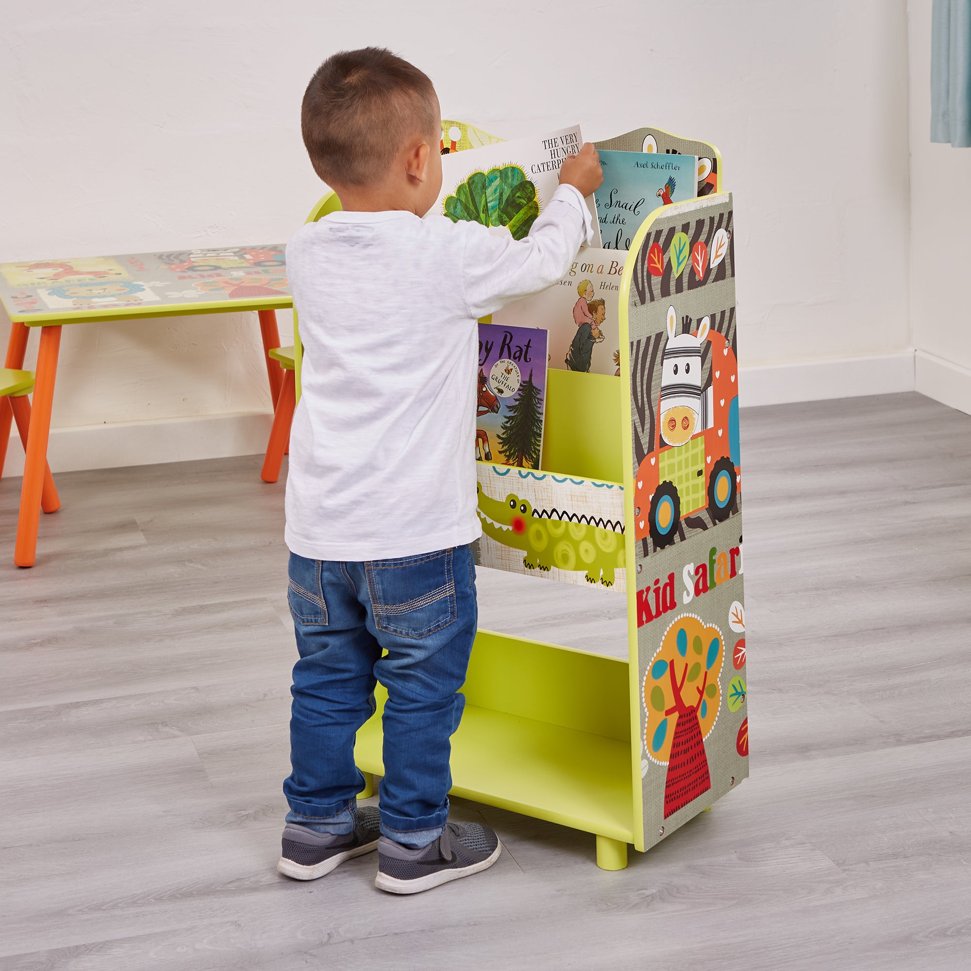 children's toy storage and bookcase unit