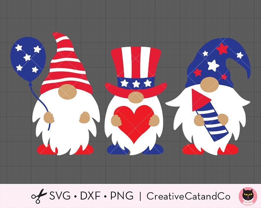 Download 4th Of July Gnomes With Balloons And Firework Svg Creativecatandco