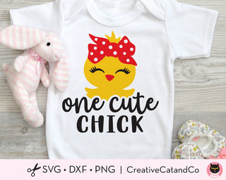 One Cute Chick Girl Easter SVG Cut Files | CreativeCatandCo