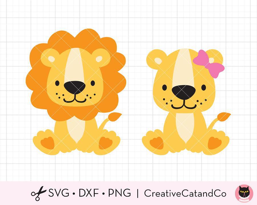 Download Baby Lion Boy And Girl Svg Cut Files Creativecatandco