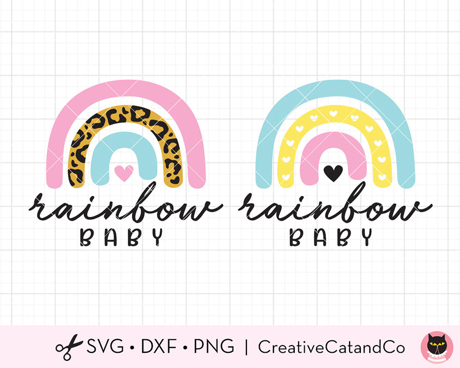 Download Rainbow Baby With Leopard Pattern And Heart Svg Creativecatandco