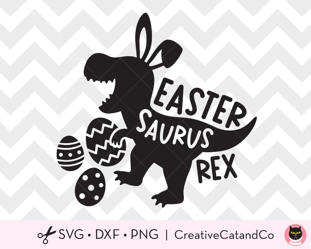 Easter Saurus Rex Kid Easter Dinosaur SVG | CreativeCatandCo