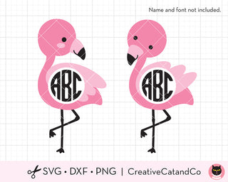 Download Flamingo Monogram Frames Svg Cut Files Creativecatandco