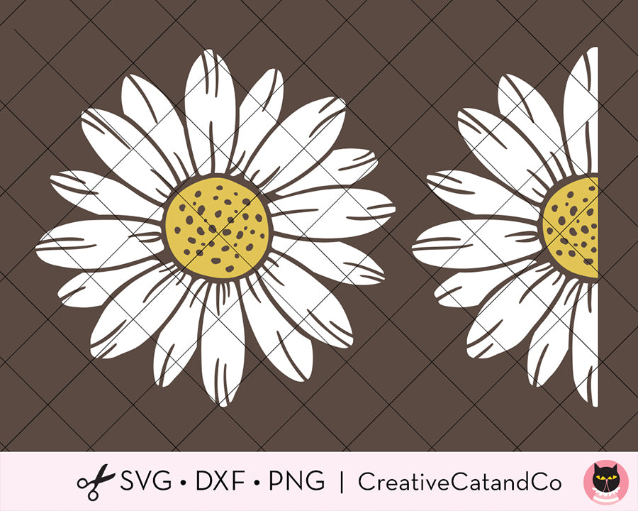 Daisy Flower SVG Cut Files for Cricut | CreativeCatandCo