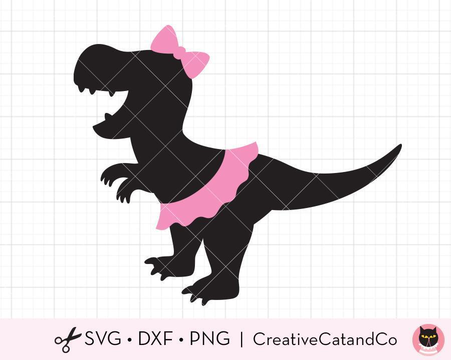 Download Girl Dinosaur With Tutu Svg Cut Files Creativecatandco