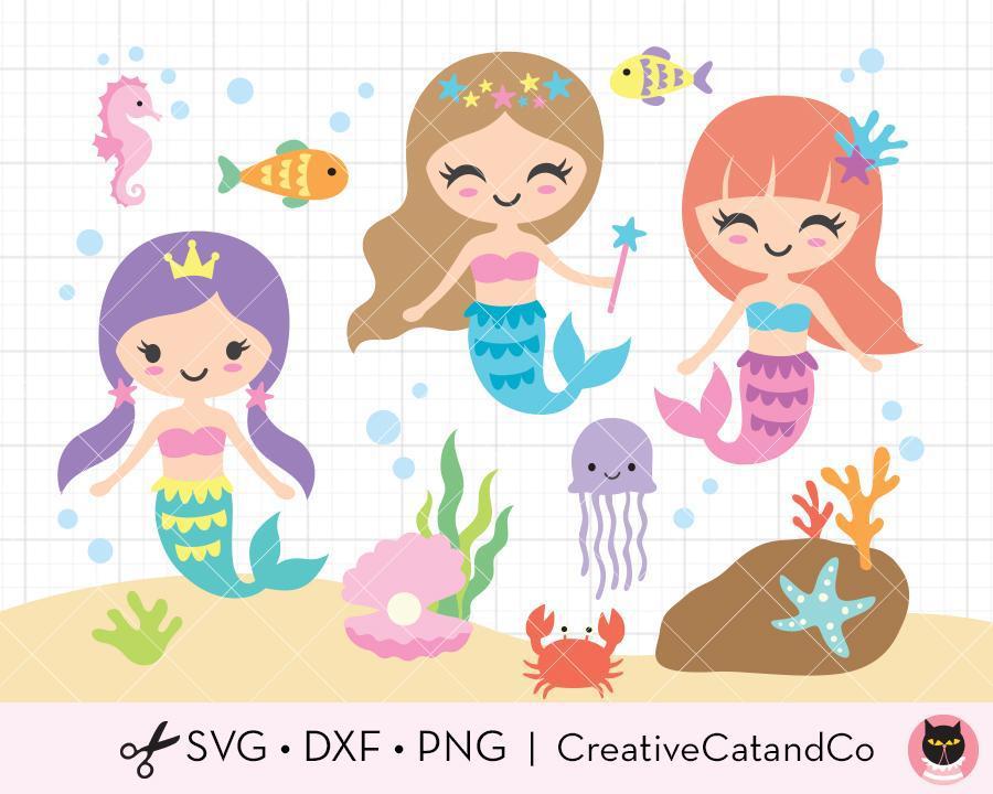Download Mermaids And Sea Animals Svg Files Creativecatandco