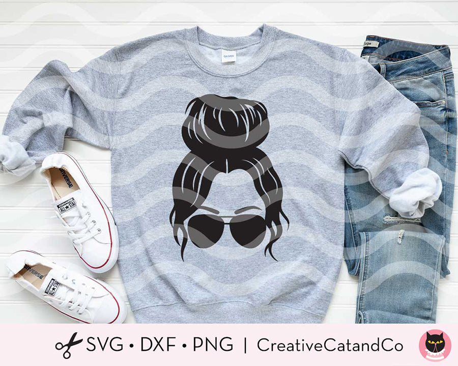 Free Free 274 Messy Bun Svg Black Woman With Glasses Svg Free SVG PNG EPS DXF File