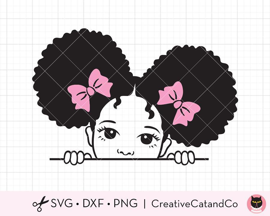 Download Peekaboo Girl With Afro Puff Svg Cut Files Creativecatandco