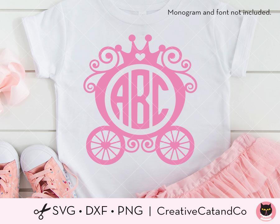 Download Princess Carriage Monogram And Split Frame Svg Creativecatandco