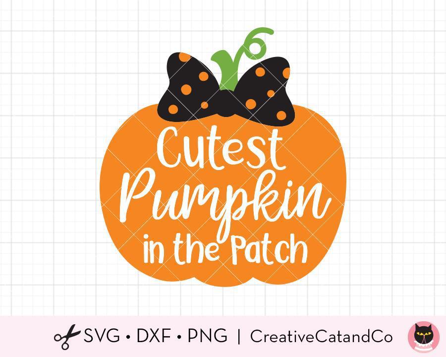 Pumpkin with Bow SVG Cut Files for Cricut | CreativeCatandCo